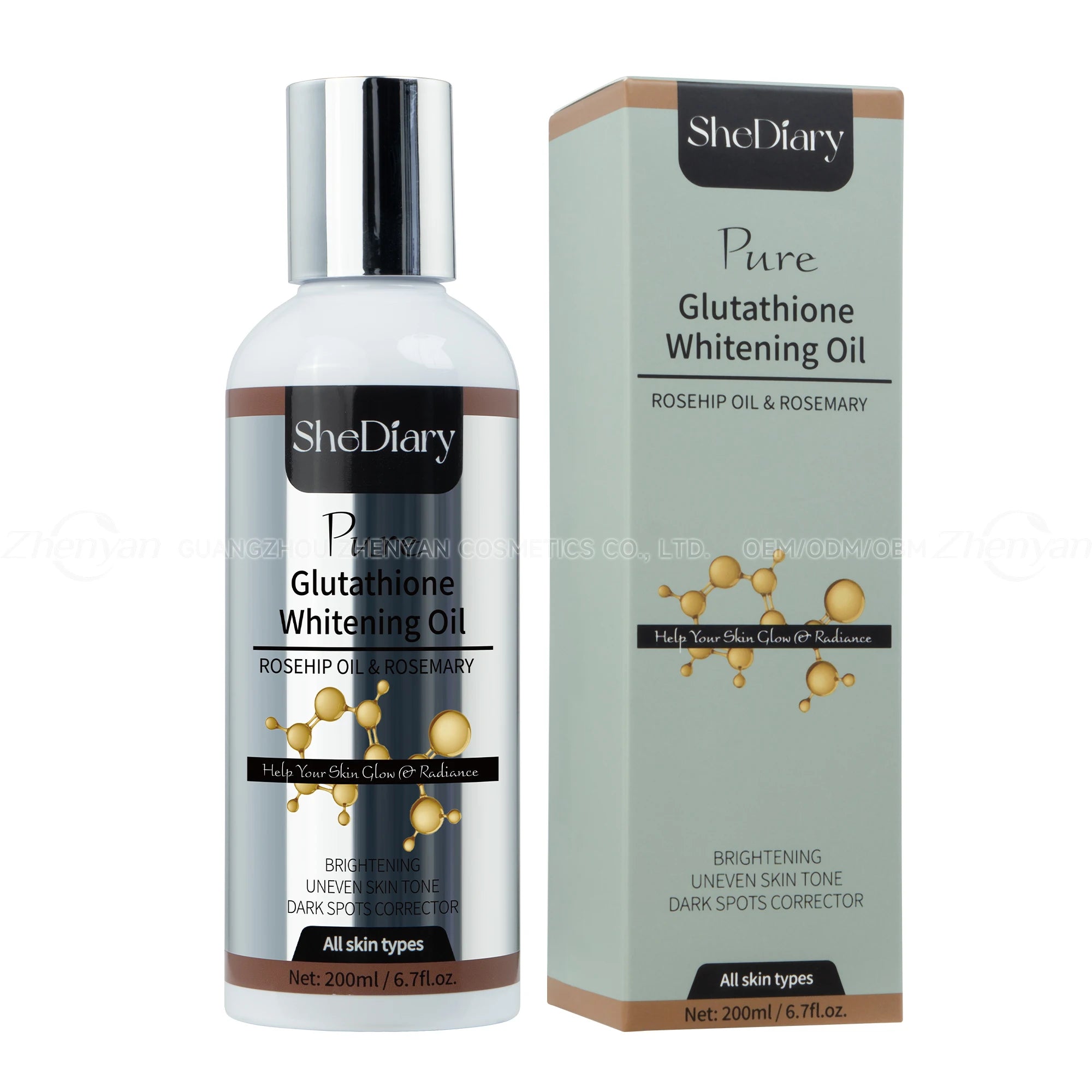 Face brightening oil to lighten the skin, moisturize it, and boost radiance,