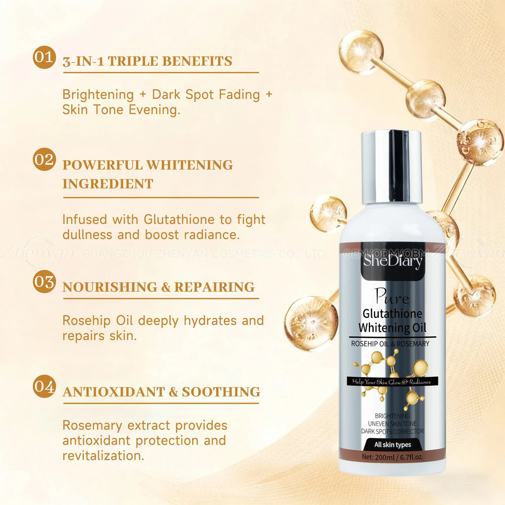 Face brightening oil to lighten the skin, moisturize it, and boost radiance,
